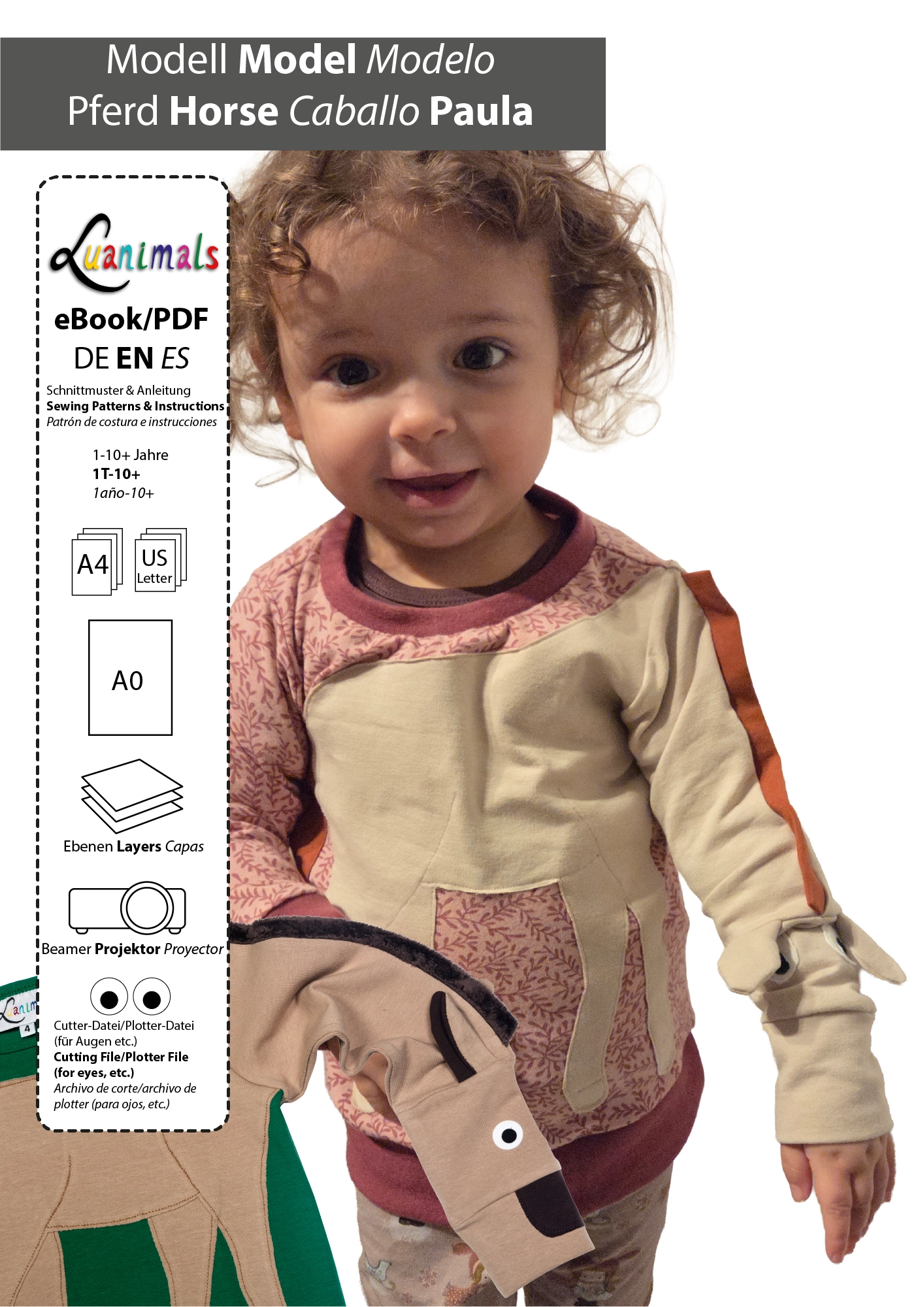 Ebook als PDF digitaler Download für Kinder Pullover Pferd Paula von Luanimals