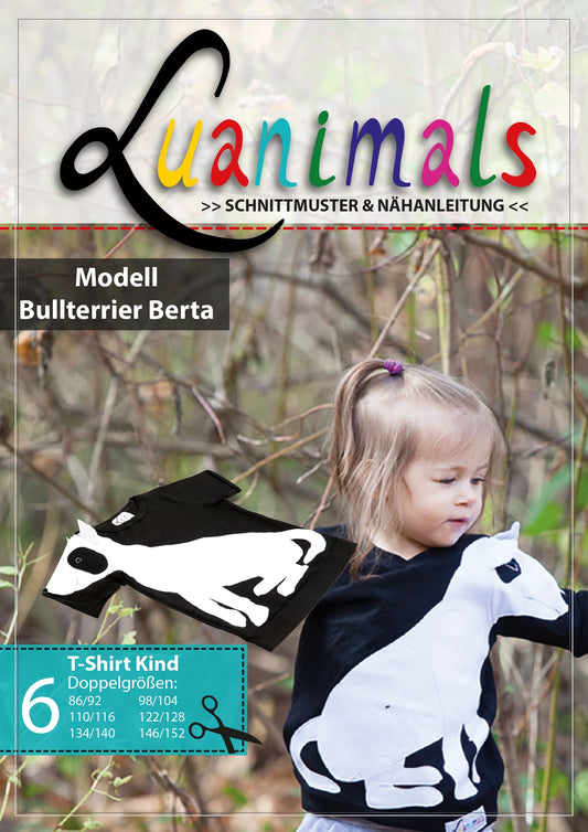 Schnittmuster mit Nähanleitung für Kinder T-Shirt mit Tiermotiv Hund von Luanimals