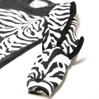 Babybody Detailaufnahme von Tiermotiv Zebra Zora in grau aus Baumwoll-Jersey von Luanimals