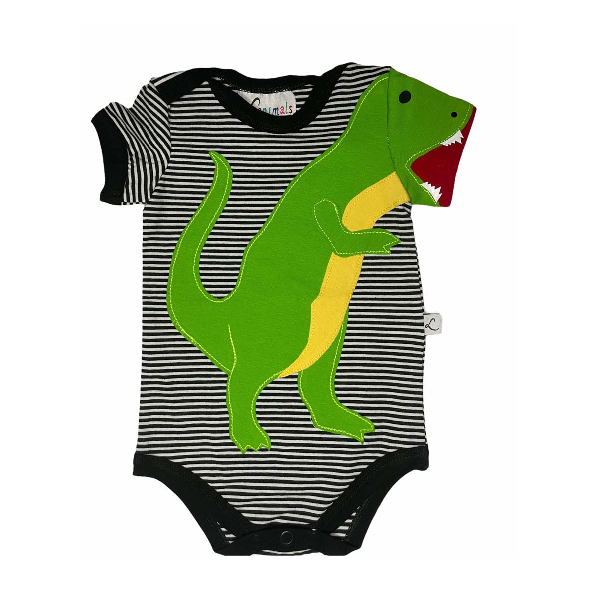 Baby Body mit Dino Motiv aus Baumwoll-Jersey von Luanimals