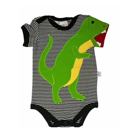 Baby Body mit Dino Motiv aus Baumwoll-Jersey von Luanimals