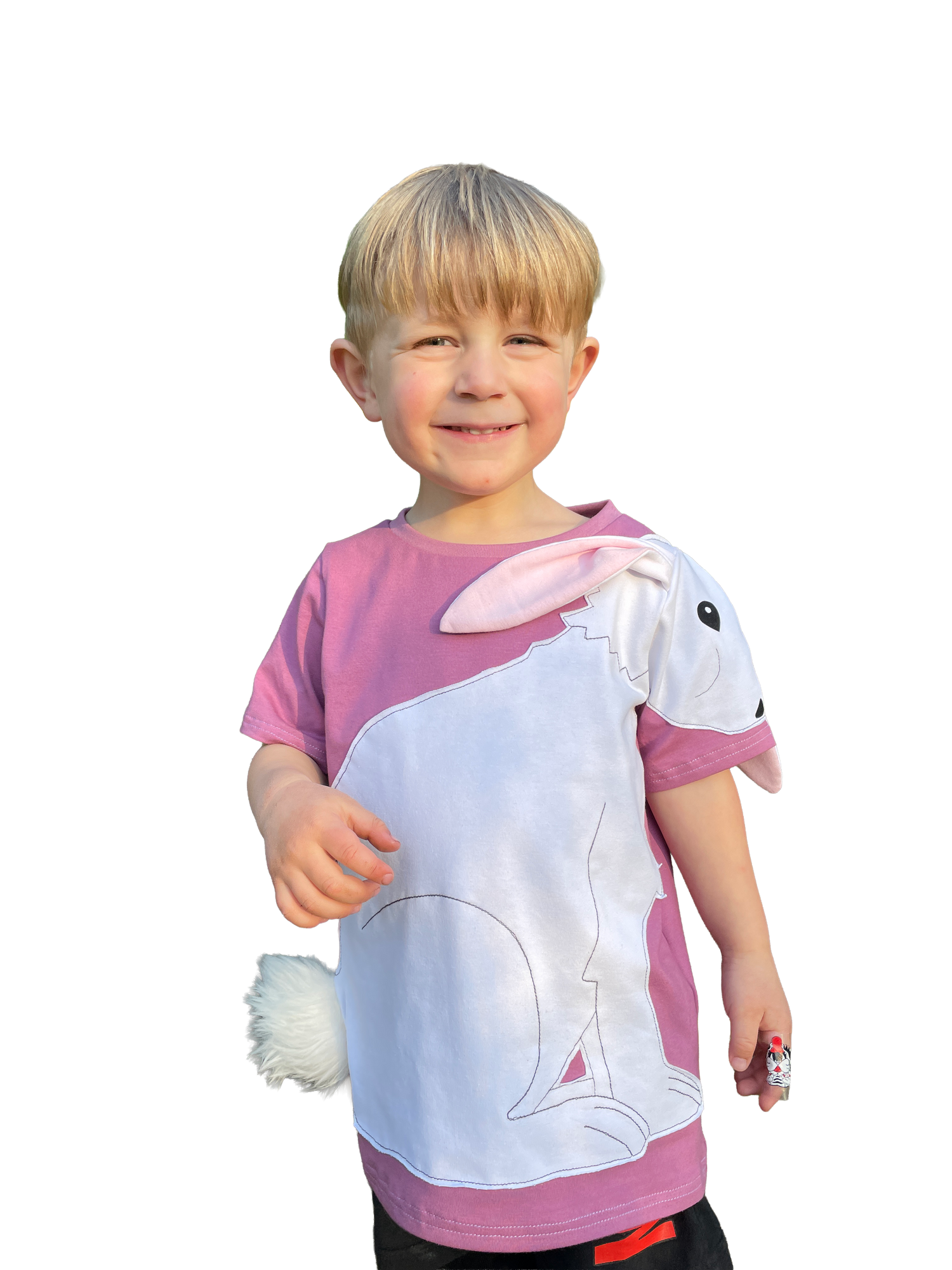 Kindermodel mit Luanimals Hase Hansi in weiß