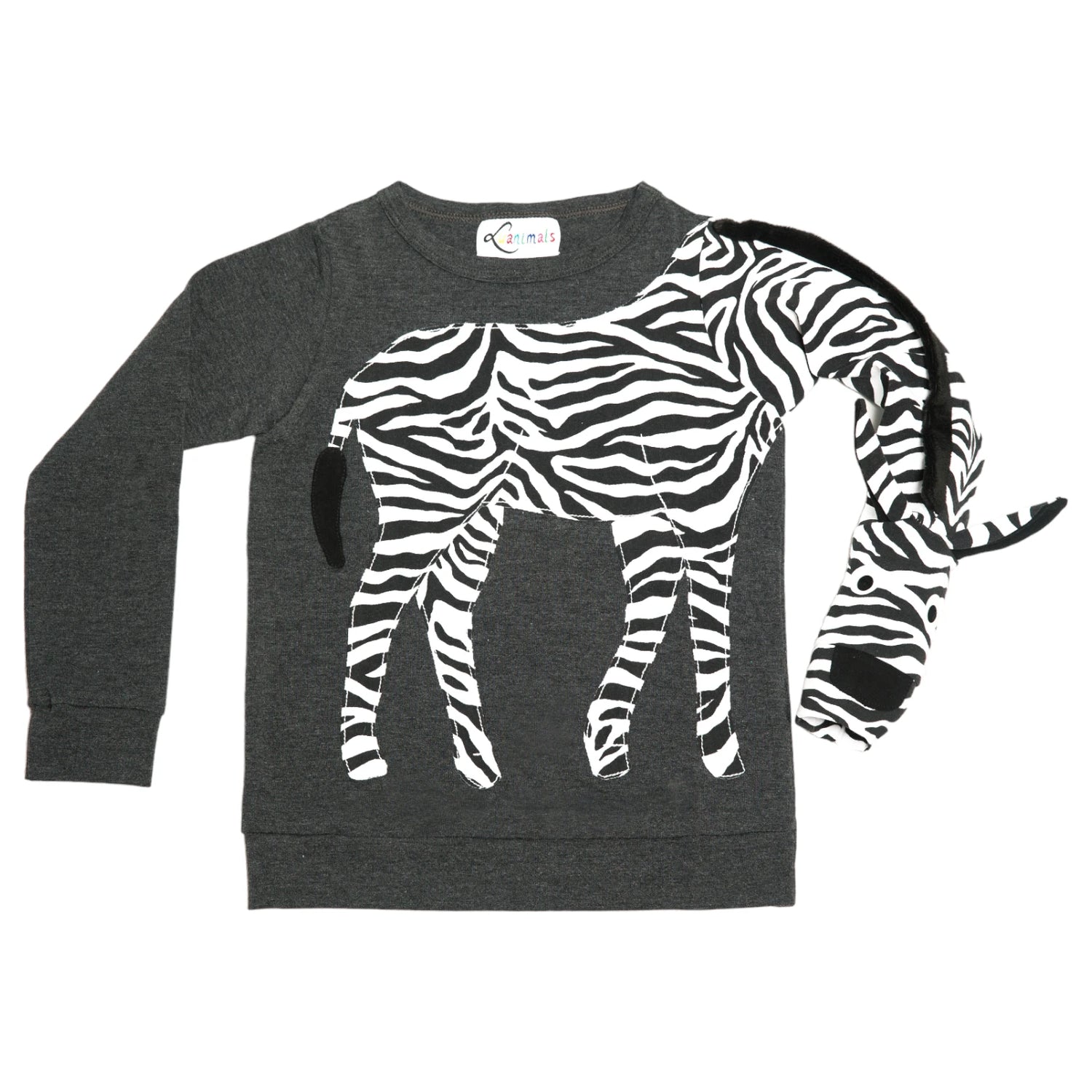 Pullover für Kinder aus Baumwoll-Jersey mit Motiv Zebra Zora von Luanimals