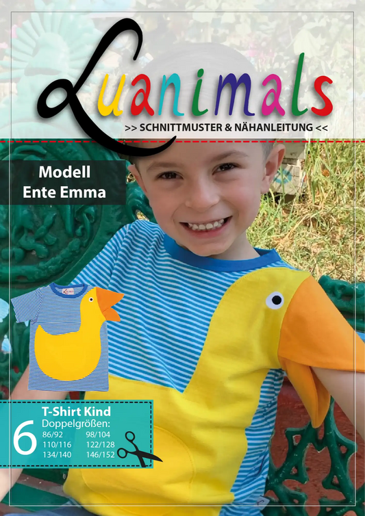 Schnittmuster und Nähanleitung für Kinder T-Shirt Ente Emma von Luanimals