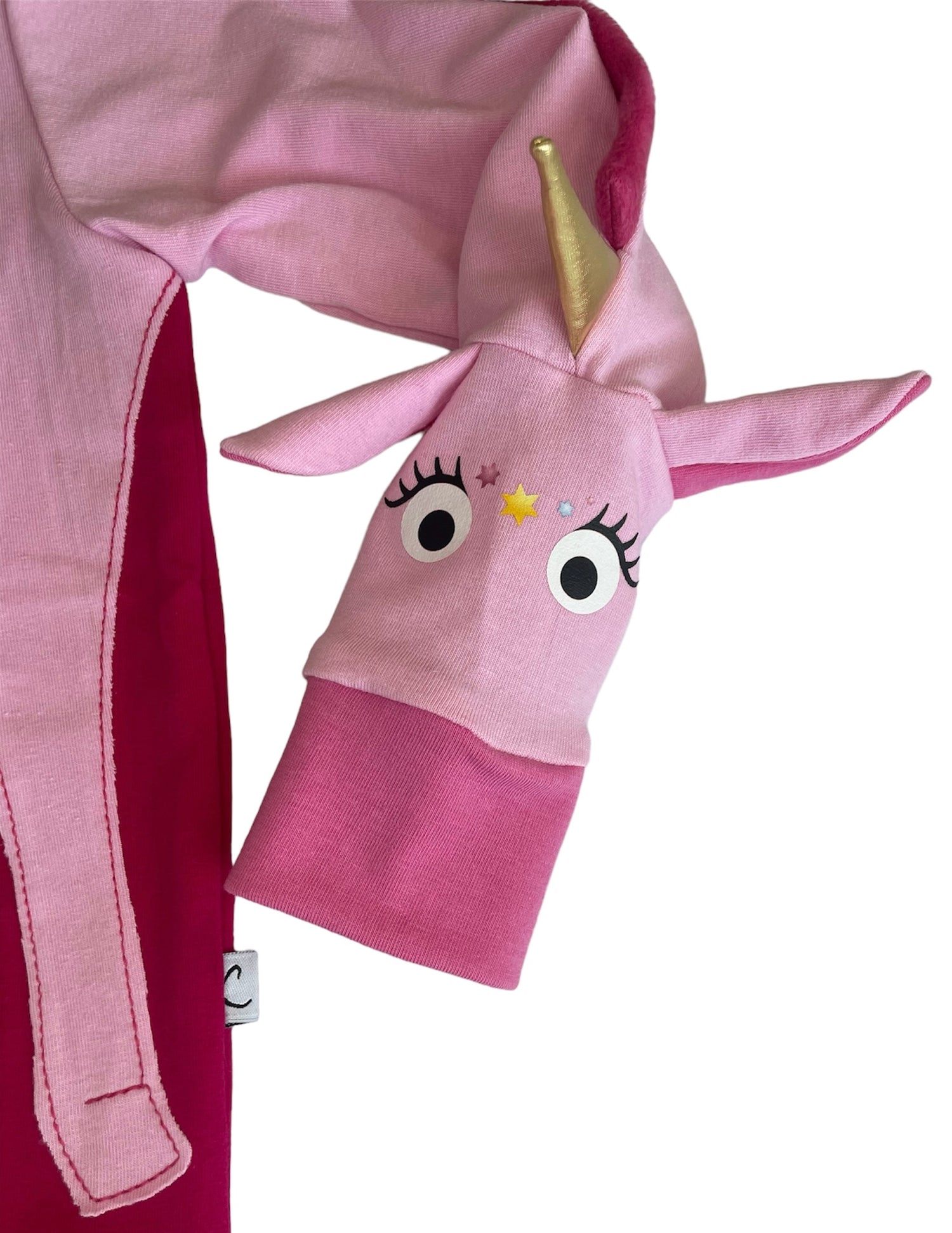 Luanimals Pullover für Kinder mit Applikation Einhorn Elon in rosa und pink aus Baumwoll-Jersey
