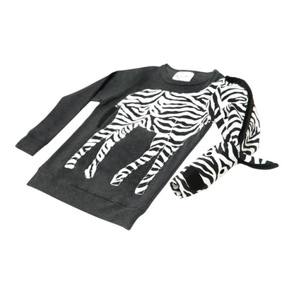 Luanimals Pullover für Kinder aus Baumwoll-Jersey mit Zebra Zora Applikation in grau