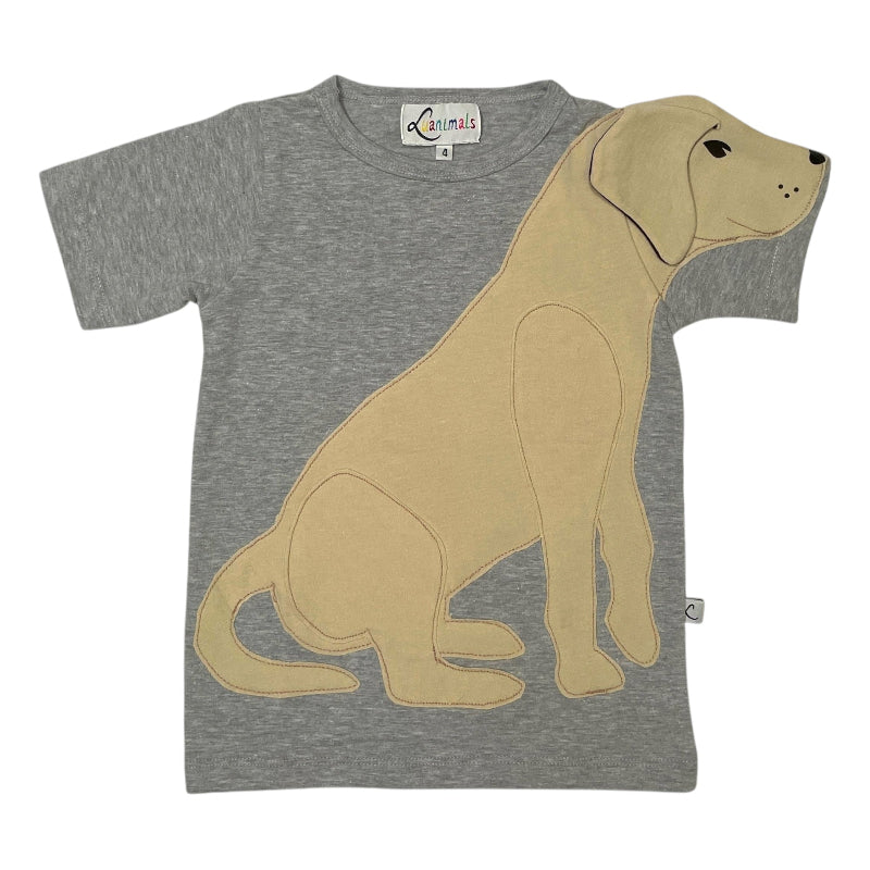 Luanimals T-Shirt mit Tiermotiv Hund Labrador Luana für Kinder in den Farben grau und beige