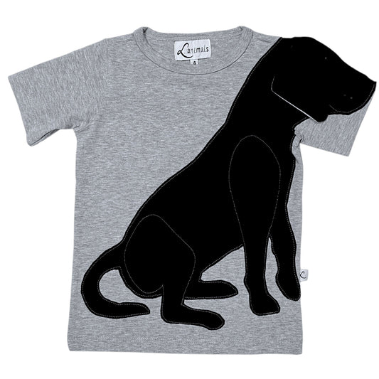 Luanimals T-Shirt für Kinder mit Hund Tiermotiv Labrador Luana in grau und braun