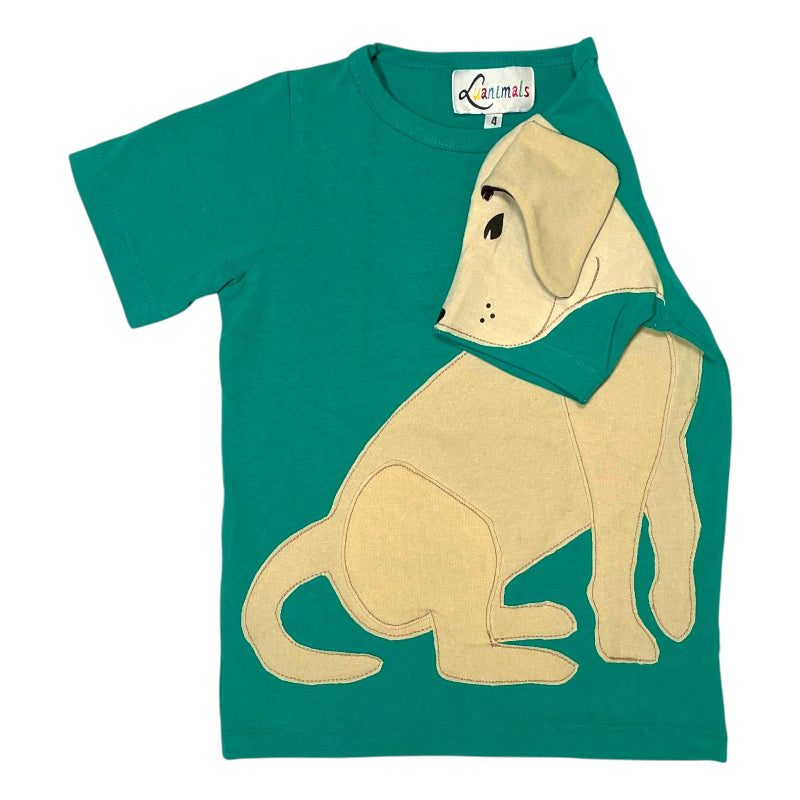 Luanimals T-Shirt mit Tiermotiv Hund Labrador Luana für Kinder in türkis und beige