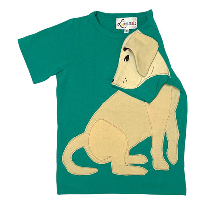 Luanimals T-Shirt mit Tiermotiv Hund Labrador Luana für Kinder in türkis und beige