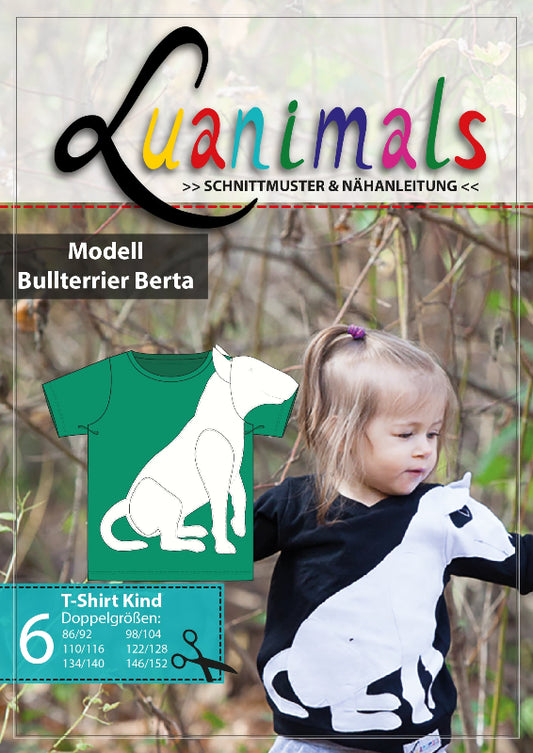 Schnittmuster mit Nähanleitung für Kinder T-Shirt mit Tiermotiv Hund von Luanimals