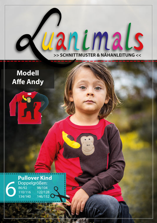 Genähter Affe Andy nach dem Papier Schnittmuster von Luanimals